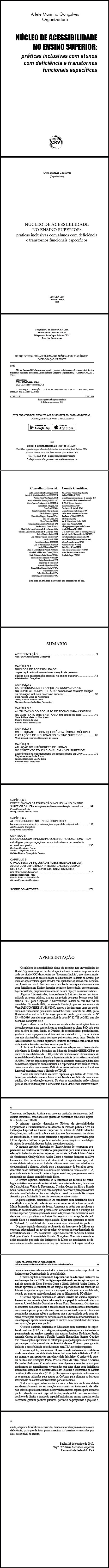 NÚCLEO DE ACESSIBILIDADE NO ENSINO SUPERIOR:<br>práticas inclusivas com alunos com defciência e transtornos funcionais específcos